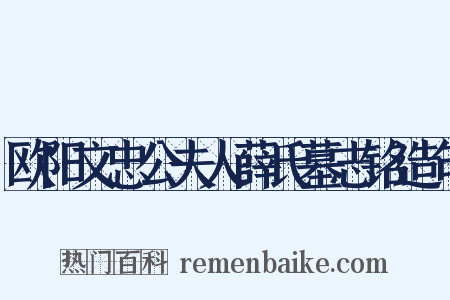 欧阳文忠公夫人薛氏墓志铭造句是什么意思的图片